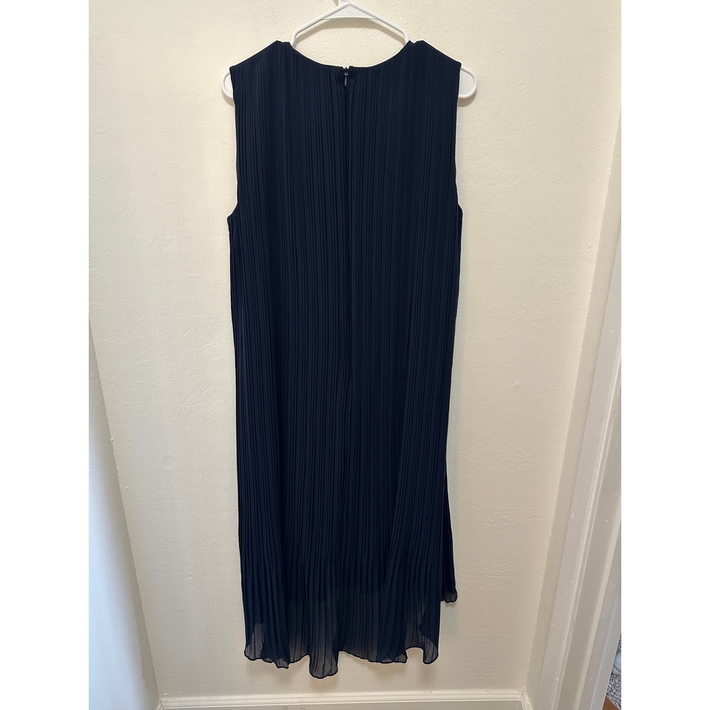 Club Monaco Pleated High‎ Low Dress Navy Blue, Size 10 - Picture 8 of 11